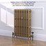 CI-GV3745-09-MET-PALE-GOLD-LS01 - Gasta Victorian 3 Column Cast Iron Radiator H745mm x W587mm CI-GV3745-09-MET-PALE-GOLD-LS01 - Gasta Victorian 3 Column Cast Iron Radiator H745mm x W587mm
